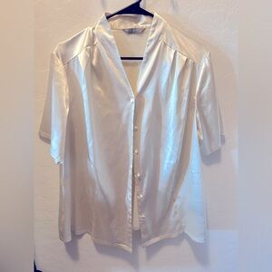 Cream color satin blouse